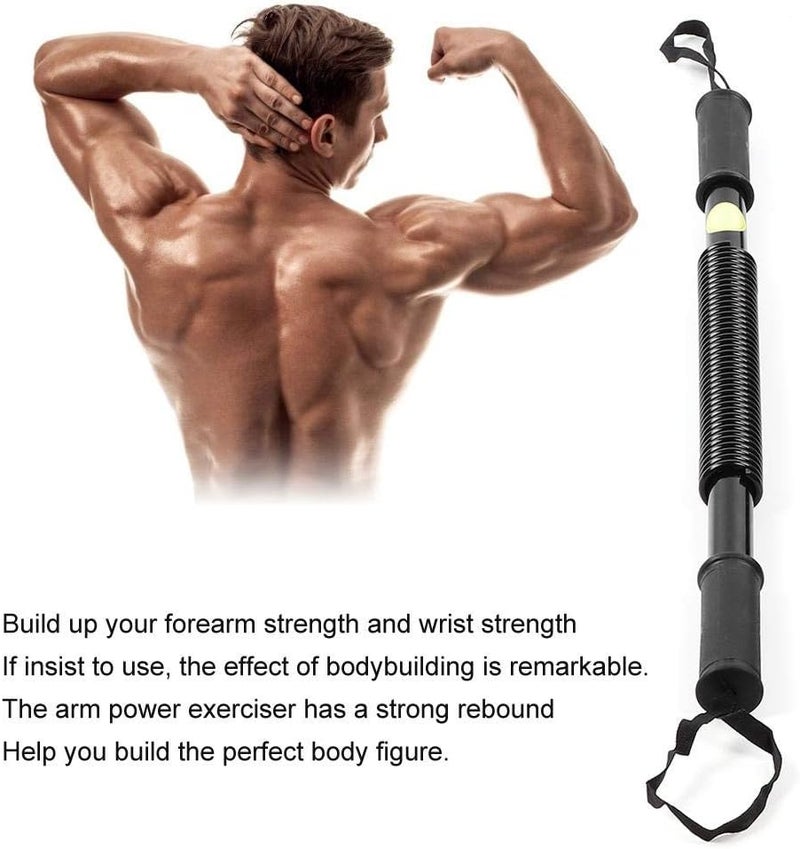 woobles Arm Power Exerciser, Power Bar Spring Forearm Strength Muscle Trainer Resistance Exercise Gym Kit Chest Expander Gym Equipment - Image 2